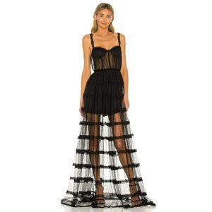 SAU LEE Camille Gown in Black, Size 6, Retail $500